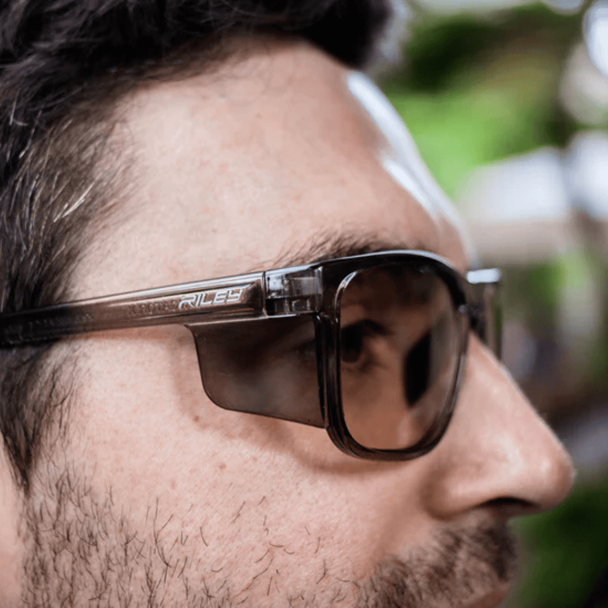 Riley Navigator X Safety Sunglasses – LED Lens, Smoked Frame, Anti-Fog/Anti-Scratch