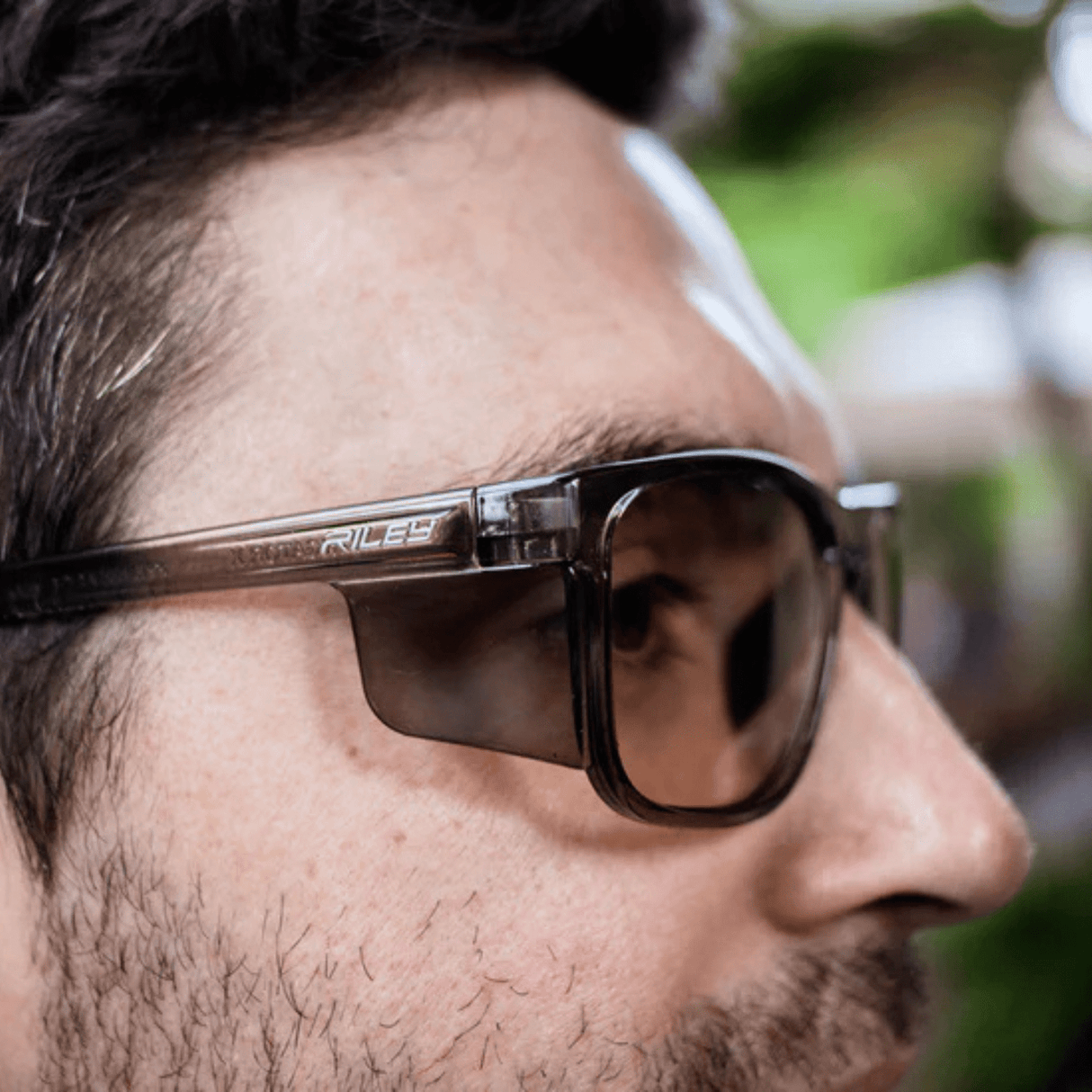 Riley Navigator X Safety Sunglasses – LED Lens, Smoked Frame, Anti-Fog/Anti-Scratch