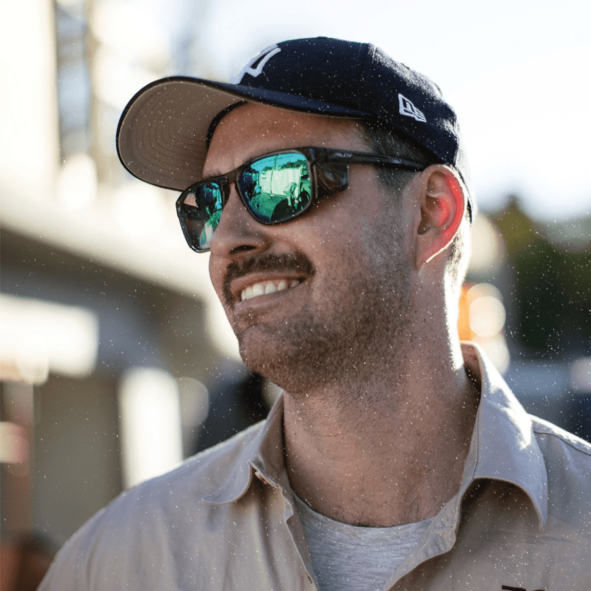 Riley Navigator X Safety Sunglasses – Green Mirror Revo, Smoked Frame, Anti-Fog/Anti-Scratch