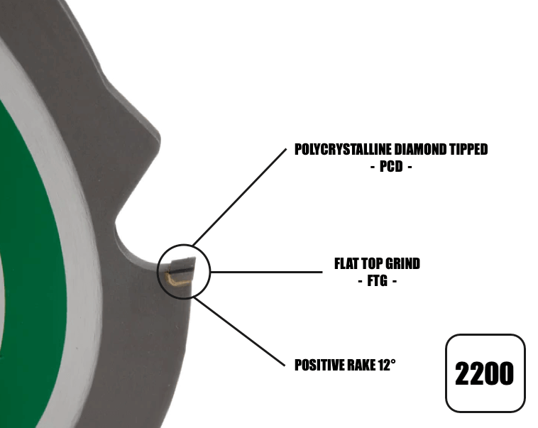 160mm x 20mm x 2.2mm 4 Tooth PCD Cement Fibre Board Circular Saw Blade - 2200