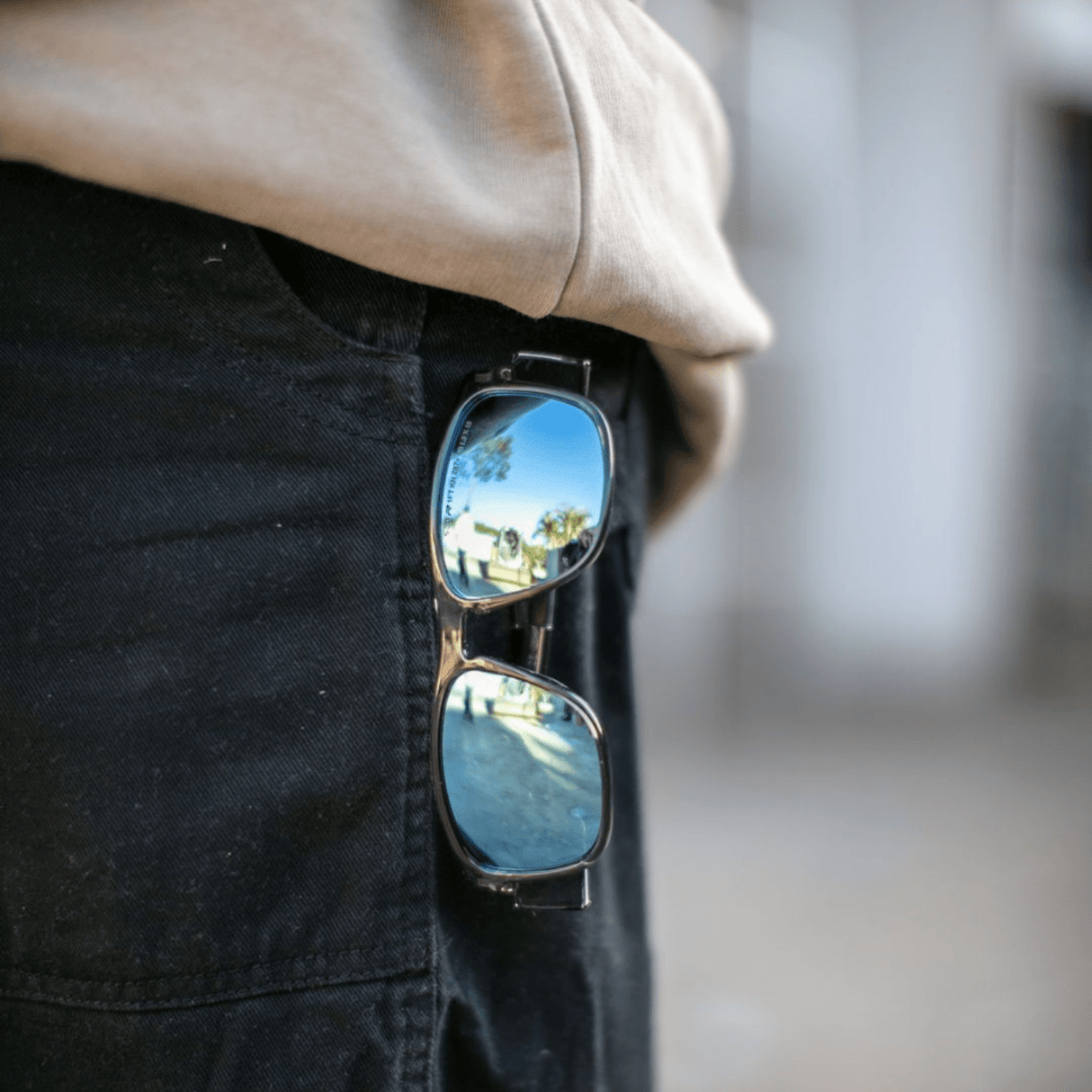 Riley Navigator X Safety Sunglasses – Blue Mirror Revo, Smoked Frame, Anti-Fog/Anti-Scratch