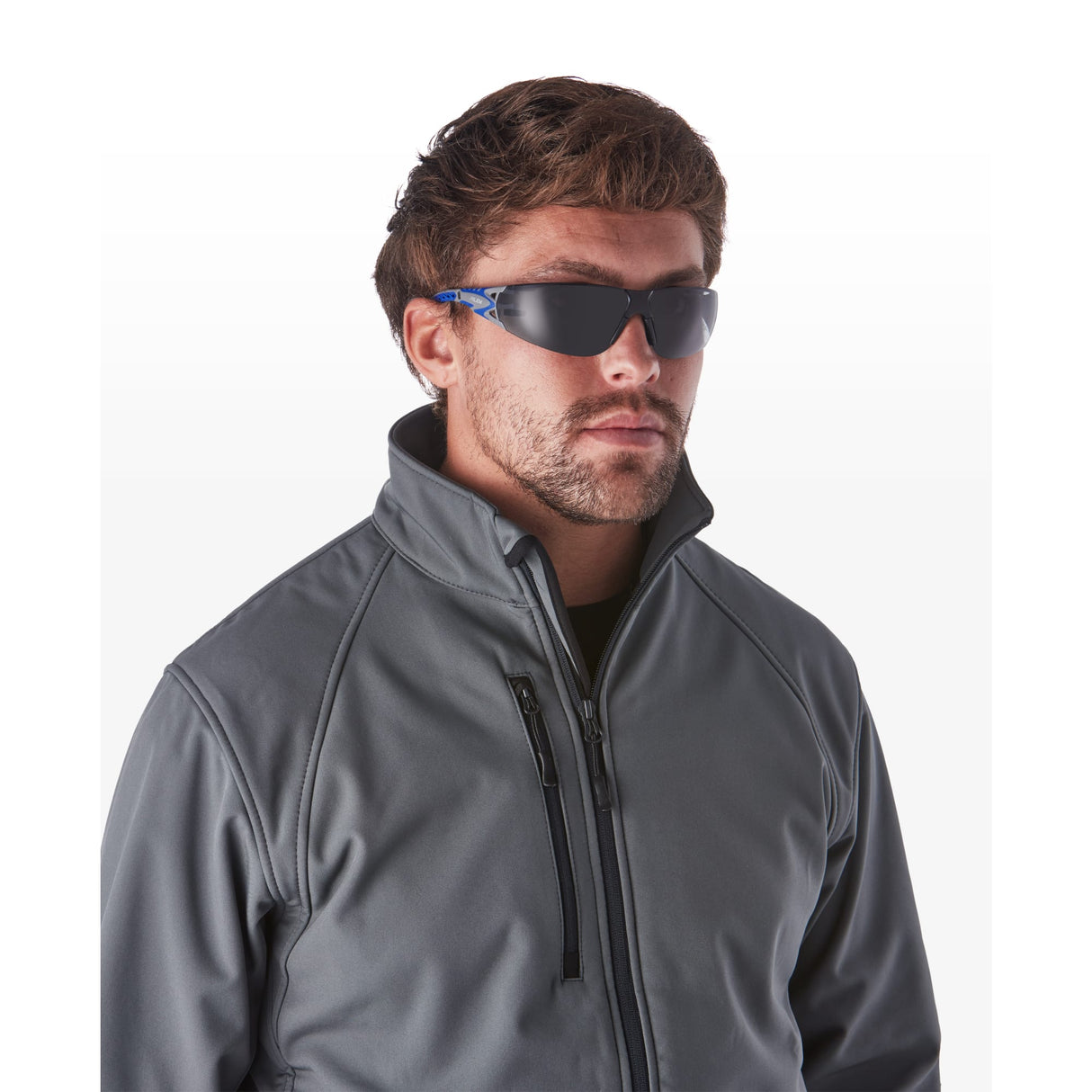 RILEY Stream Evo Anti Fog Wrap Around Safety Glasses with Grey Tint Lens