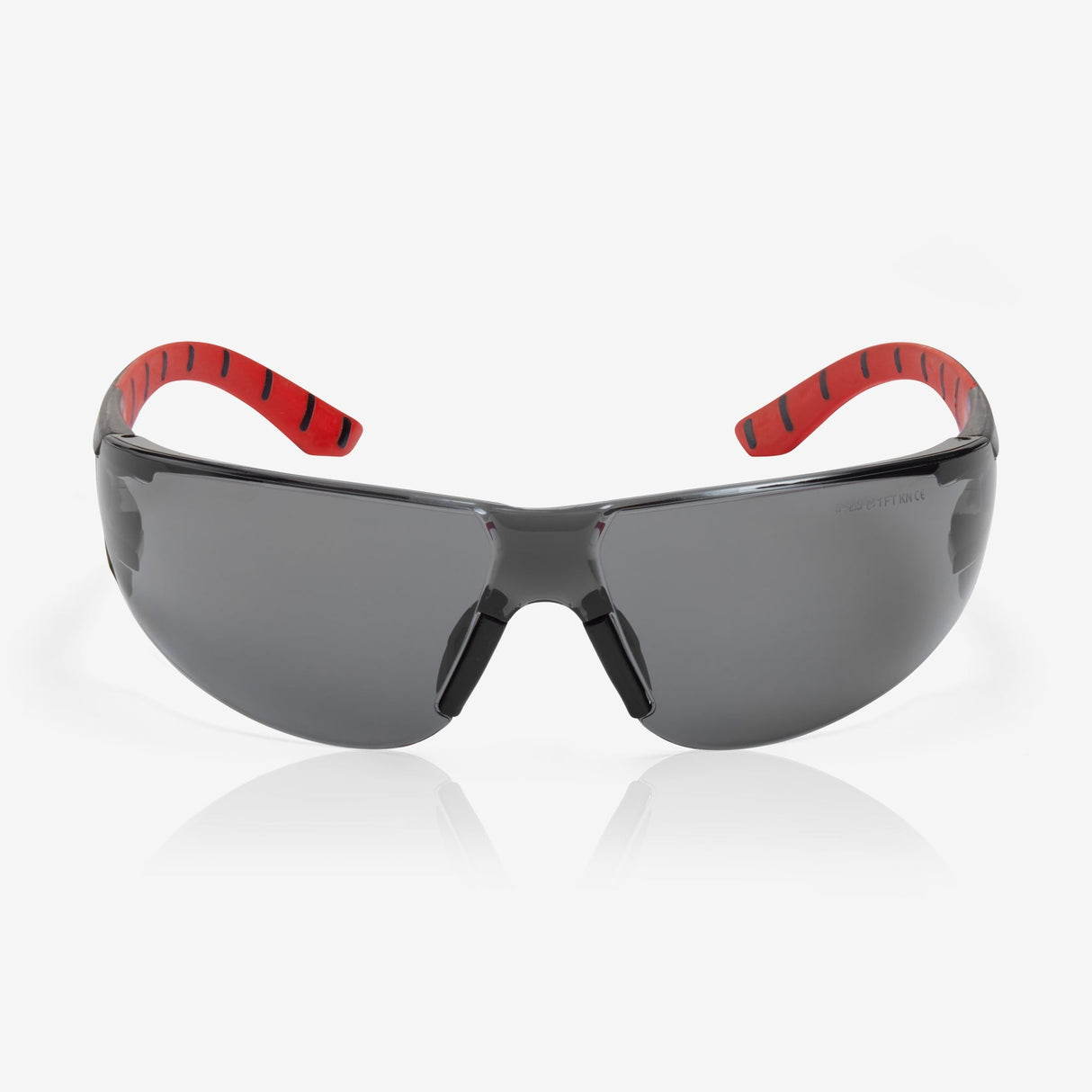 Riley Stream™ Red – Frameless, Metal-Free Safety Glasses (Grey Tint, Anti-Fog)