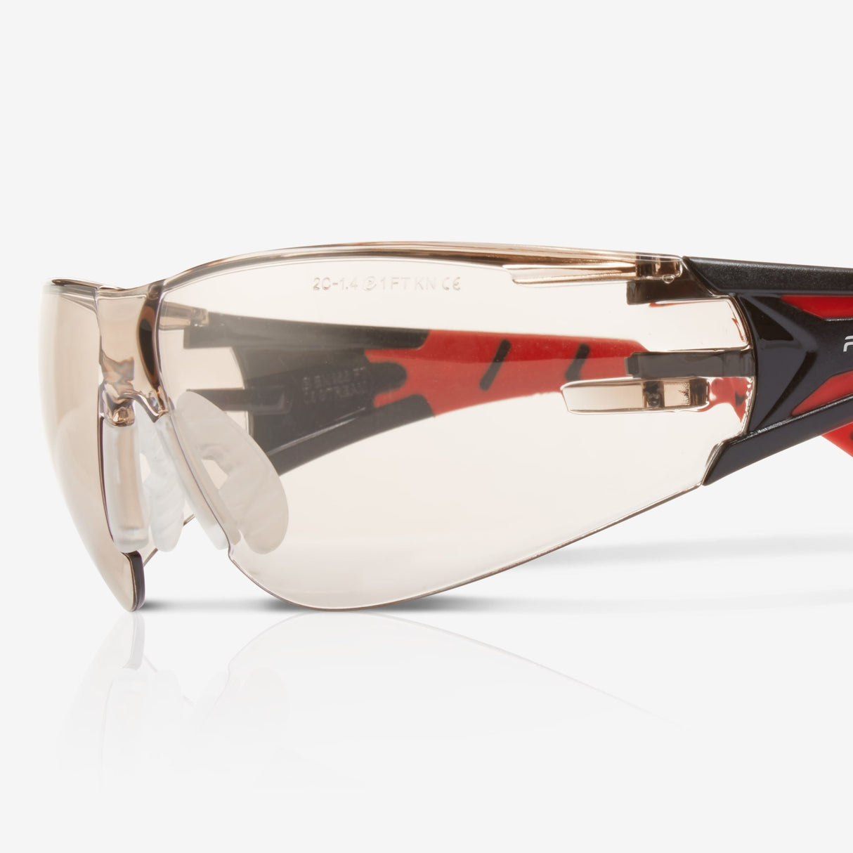 RILEY Stream Red Frameless Metal-Free Safety Glasses with LED Light Protective Lens