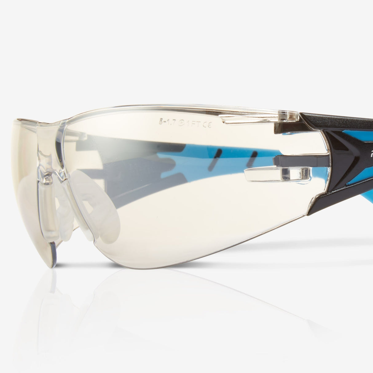 RILEY Stream Blue Frameless Metal-Free Safety Glasses with Indoor/Outdoor Lens