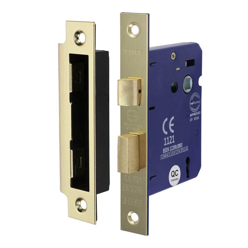3 Lever Mortice Sashlock – Electro Brass (78mm Case / 58mm Backset)