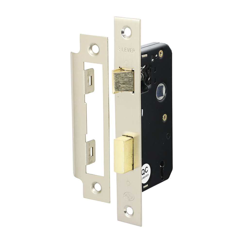 3 Lever Sashlock – Satin Nickel (51mm Case / 31mm Backset)
