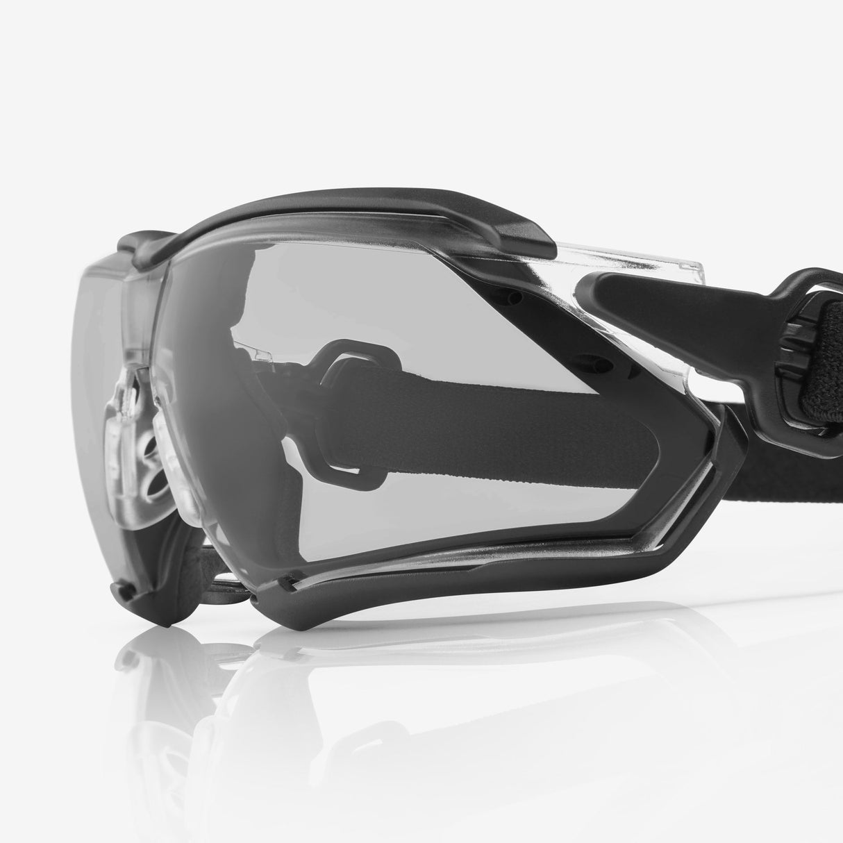 SKYTEC ELEMENTS EME21 Anti Scratch Anti Fog Sports Style Hybrid Spoggles Safety Glasses & Protective Goggles Combination with Grey Tint Lens