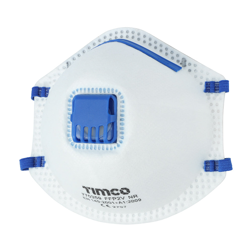 Timco FFP2 Moulded Mask with Valve – One Size (Box of 3)