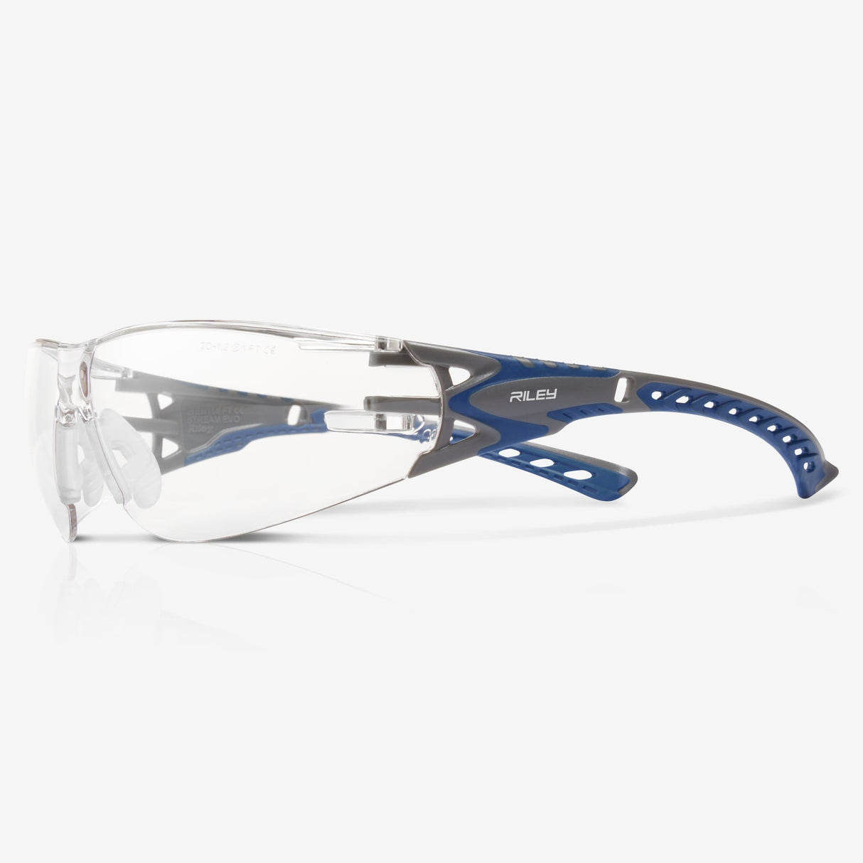 Riley Stream Evo Eco Safety Glasses – Clear Lens, Anti-Fog, Wrap-Around, Metal-Free