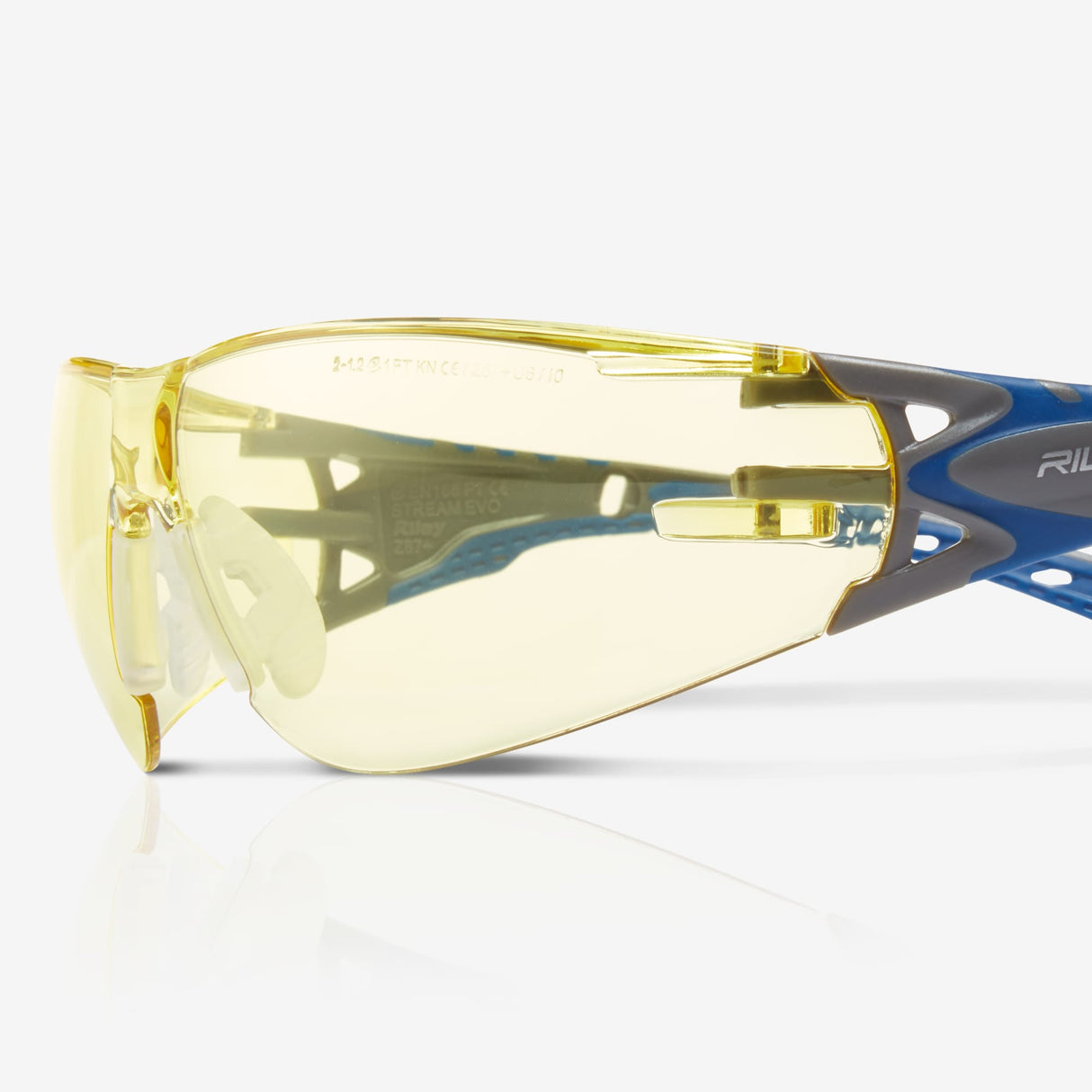 Riley Stream™ Evo – Anti-Fog Blue-Light-Blocking Safety Glasses (Yellow Lens)