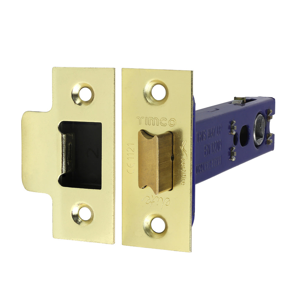 Architectural Tubular Latch – Electro Brass / Satin Nickel (103mm Case / 82.5mm Backset)