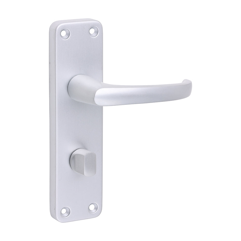Contractors Lever Bathroom/Privacy Door Handle – Satin Anodised Aluminium - 154 × 40