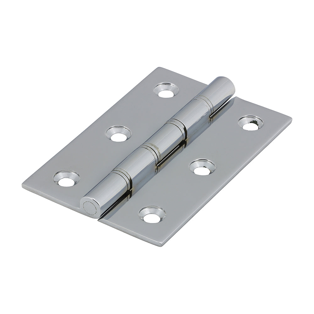 Double Steel Washered Hinges - Solid Brass - Polished Chrome