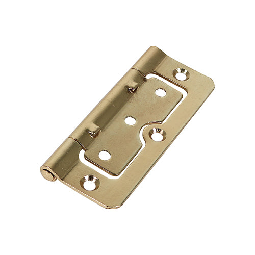 Hurlinge Flush Hinge – Fixed Pin – Electro Brass
