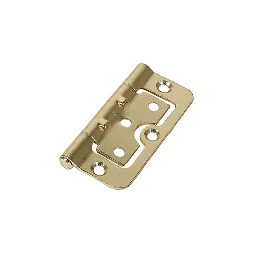 Hurlinge Flush Hinge – Fixed Pin – Electro Brass