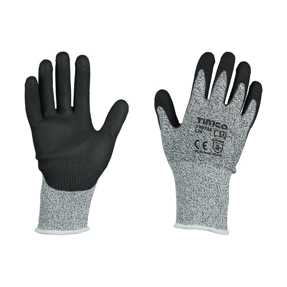 PU-Coated Cut Level 5 Protection Gloves – HPPE & Glass Fibre