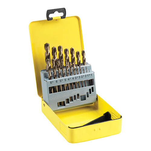 Professional HSS Cobalt Jobber Drill Set – 19 Piece Ground Drills (M35)