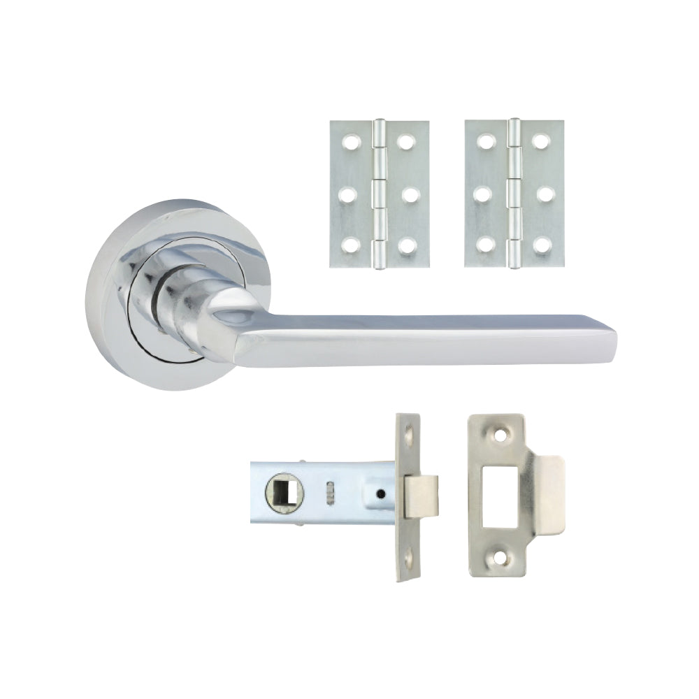 Radmore Lever on Rose Door Pack – Polished Chrome (Door Handle / Hinges / Latches)