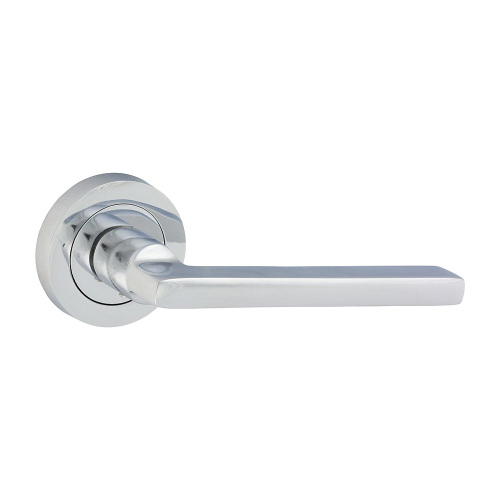 Radmore Lever on Rose Door Handle – Polished Chrome - 51mm