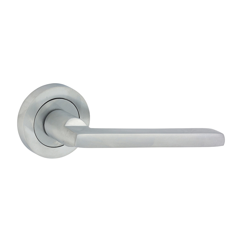 Radmore Lever on Rose Door Handle – Satin Chrome - 51mm