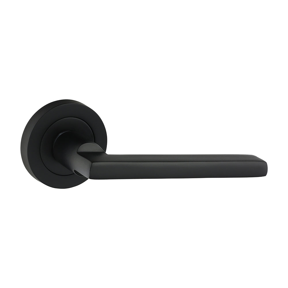 Radmore Lever on Rose Door Handle – Matt Black - 51mm