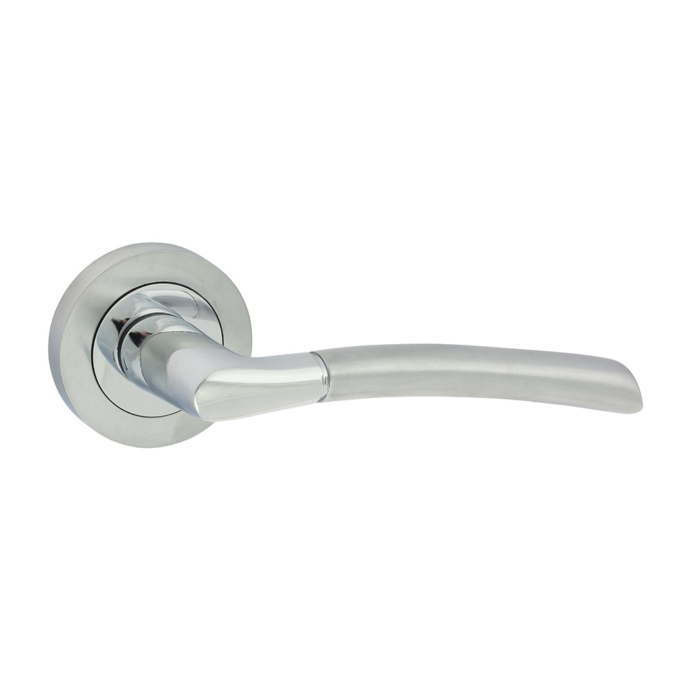 Shavington Lever on Rose Door Handles – Polished & Satin Chrome - 51mm