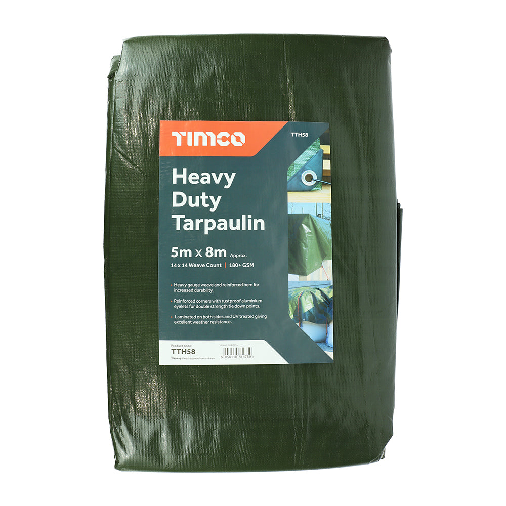 Tarpaulin – Heavy Duty – 5 x 8m (Green)