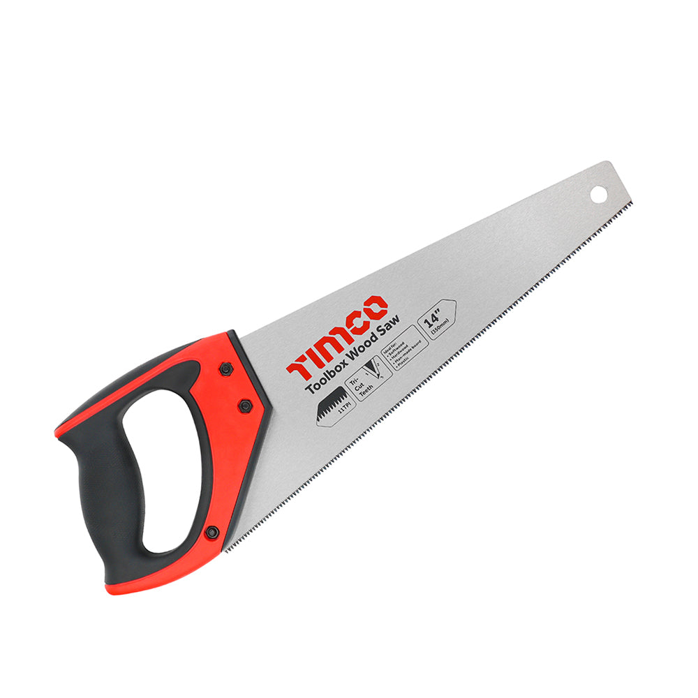Toolbox Wood Saw 14" (350mm) – 11 TPI, 3D Tri-Cut Teeth