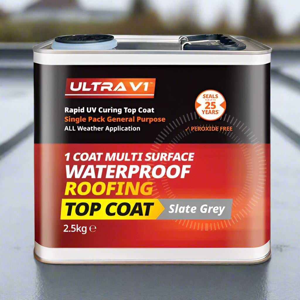 Ultra V1 Waterproof Roofing Top Coat - Rapid UV Curing - 2.5/5kg