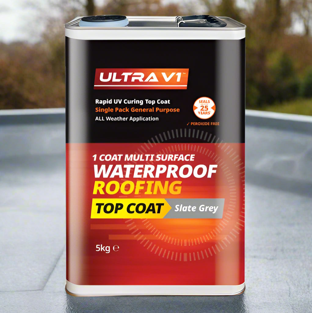 Ultra V1 Waterproof Roofing Top Coat - Rapid UV Curing - 2.5/5kg