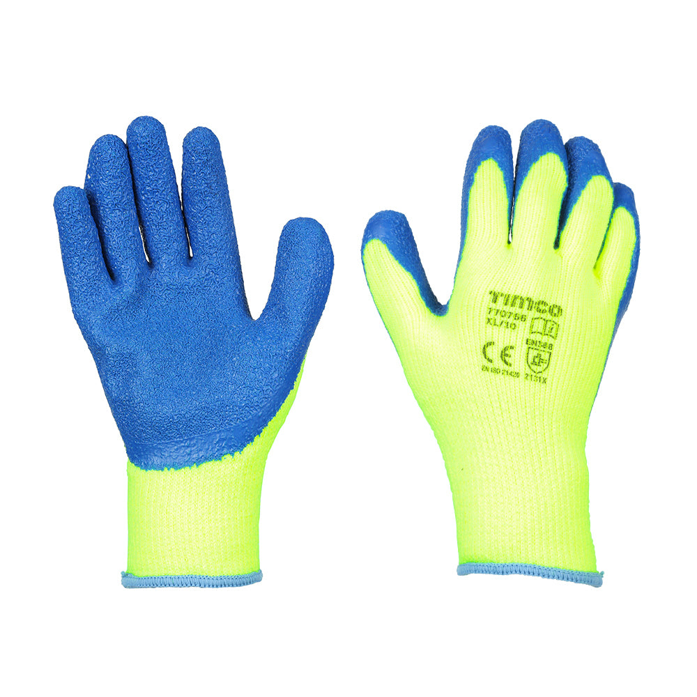 Warm General Handling Grip Gloves – Crinkle Latex Coated Polyester