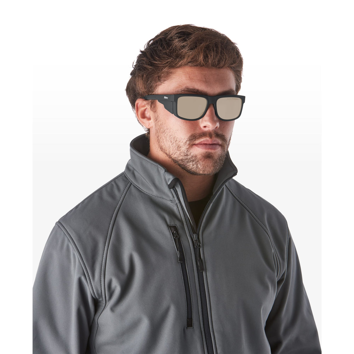 Riley Navigator – Antique Mirror Revo Safety Sunglasses, Anti-Scratch/Anti-Fog