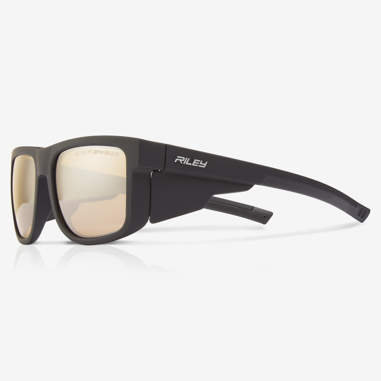 Riley Navigator – Antique Mirror Revo Safety Sunglasses, Anti-Scratch/Anti-Fog