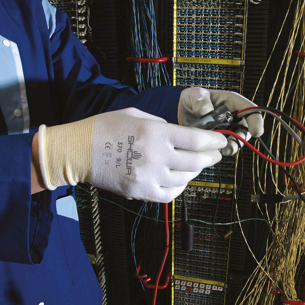 SHOWA 370 White Multi Purpose Lightweight Assembly Grip Safety Gloves (PACK of 10 PAIRS)