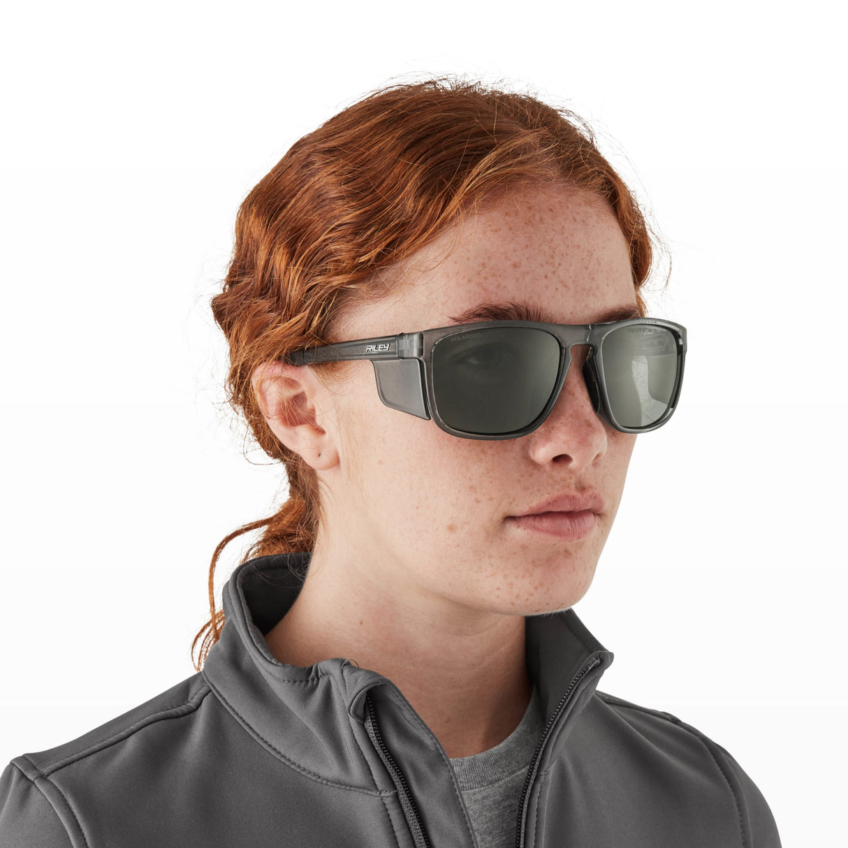 Riley Navigator X Safety Sunglasses – Grey Lens, Smoked Frame, Anti-Fog/Anti-Scratch