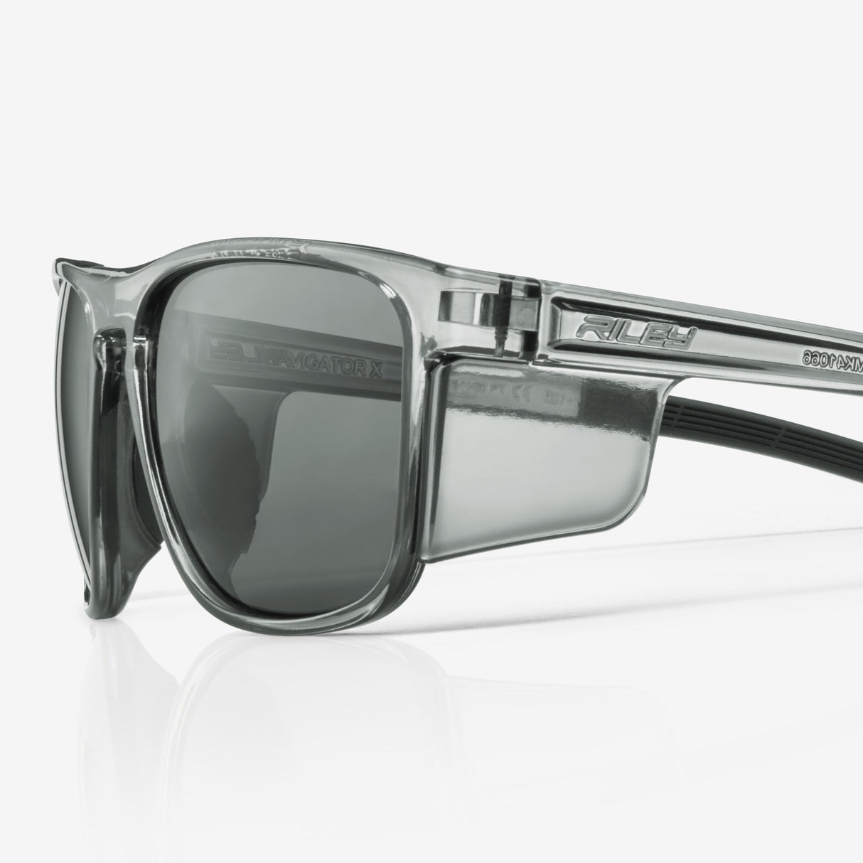 Riley Navigator X Safety Sunglasses – Grey Lens, Smoked Frame, Anti-Fog/Anti-Scratch