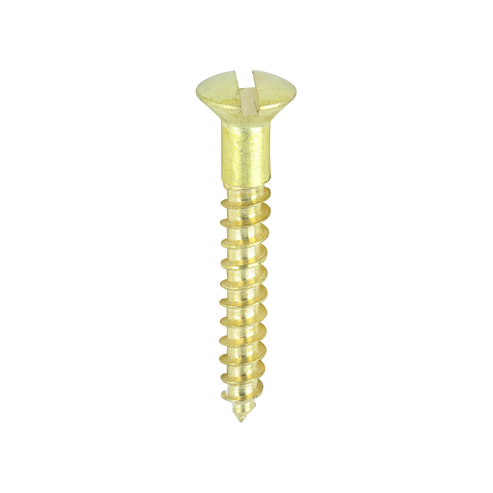 Solid Brass Timber Screws – Slotted, Raised Countersunk Head