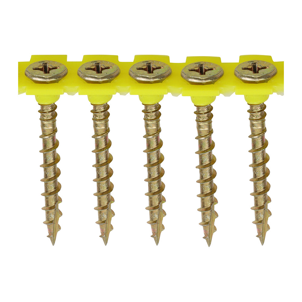 TIMCO Solo Collated Chipboard & Woodscrews – PH – Double Countersunk – Yellow