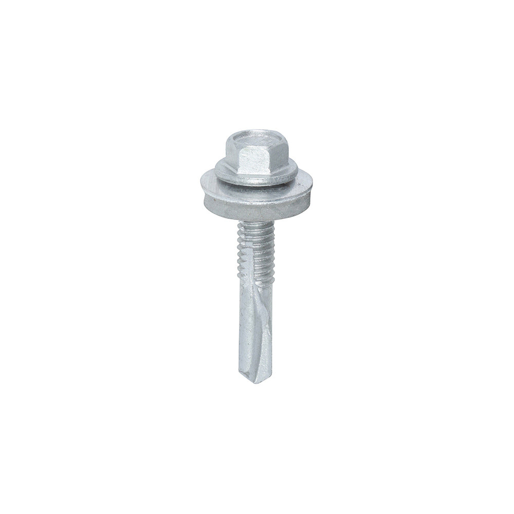 TIMCO Metal Construction Heavy Section Screws – Hex – EPDM Washer – Self-Drilling – Exterior – Silver Organic
