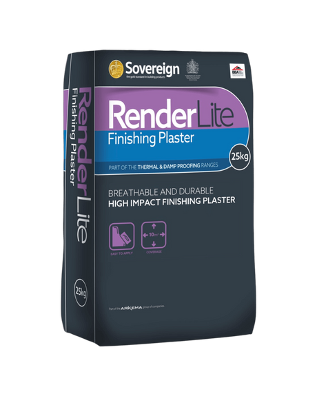 Sovereign Renderlite Finish Plaster - Breathable Finish Plaster for Damp-Proofed Walls
