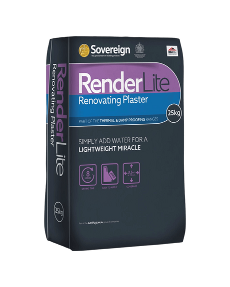 Sovereign Renderlite Renovating Plaster - Renovating Plaster for Damp-Proofing Applications