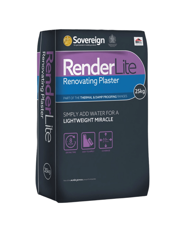 Sovereign Renderlite Renovating Plaster - Renovating Plaster for Damp-Proofing Applications