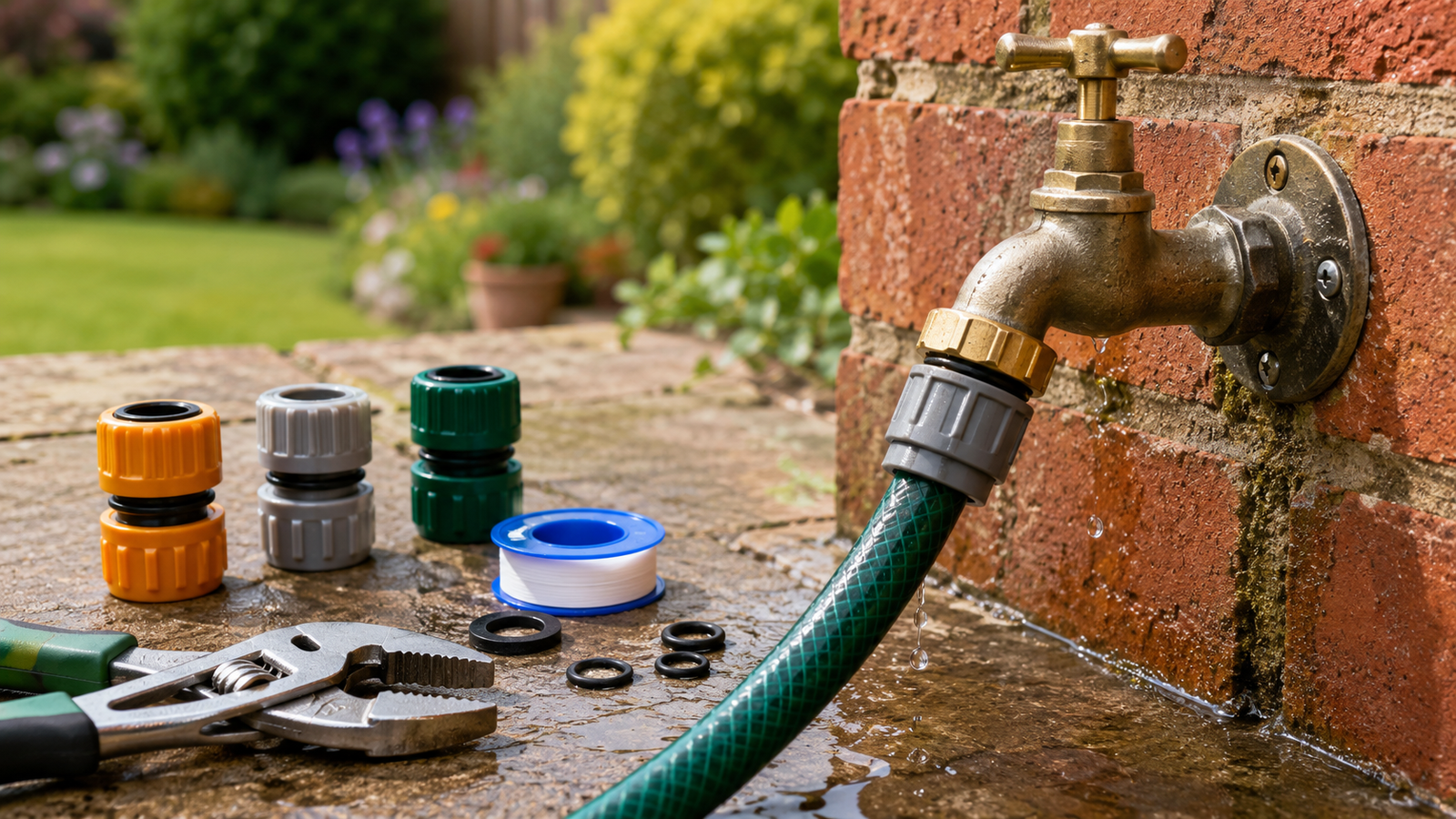 How to Stop a Garden Hose Connector Leaking