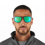 Riley Navigator X Safety Sunglasses – Green Mirror Revo, Smoked Frame, Anti-Fog/Anti-Scratch