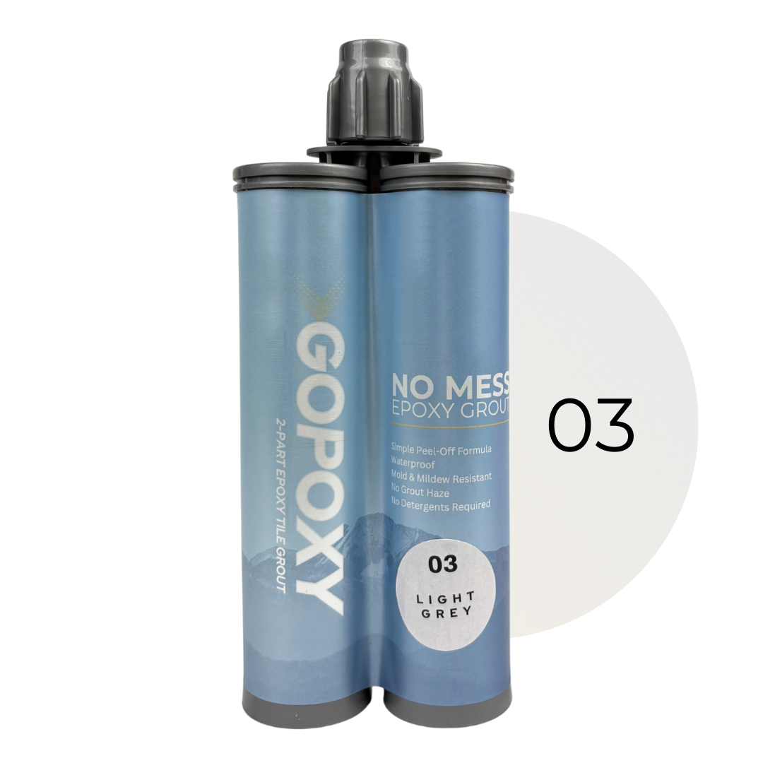 GoPoxy Epoxy Grout – “No-Mess” Peel-Off, Twin-Cartridge