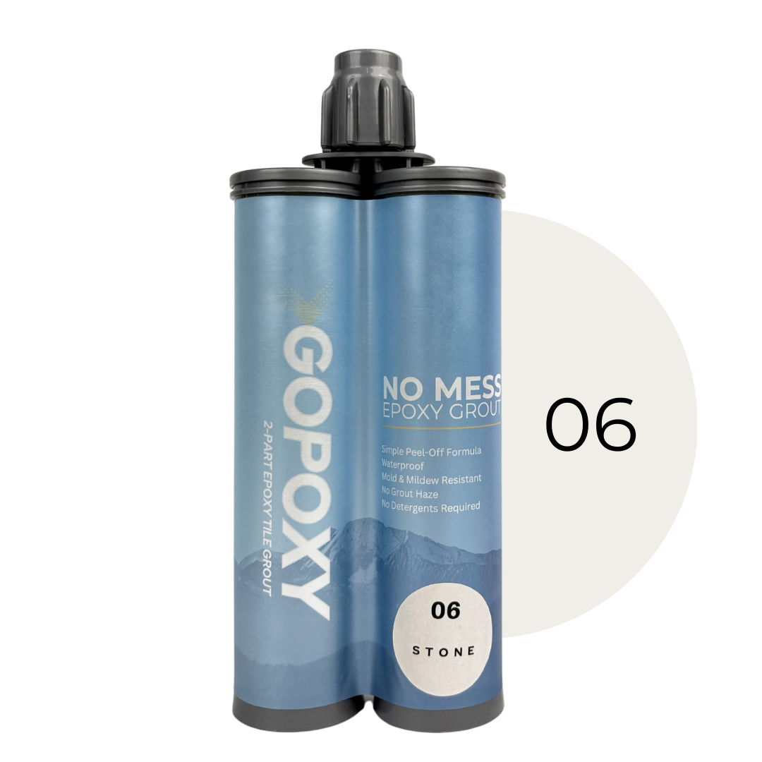 GoPoxy Epoxy Grout – “No-Mess” Peel-Off, Twin-Cartridge