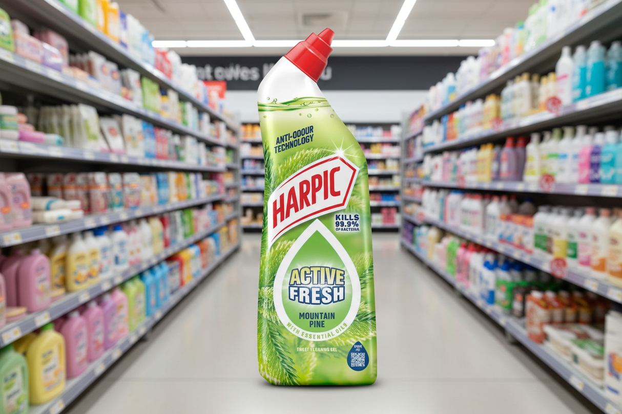 12 x Harpic Active Fresh Mountain Pine Toilet Cleaning Gel 750 Ml
