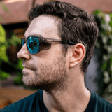 Riley Navigator X Safety Sunglasses – Green Mirror Revo, Smoked Frame, Anti-Fog/Anti-Scratch