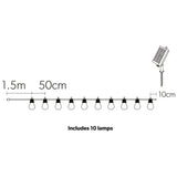 4lite Antheia Solar IP44 Festoon Outdoor String Lights - 5m